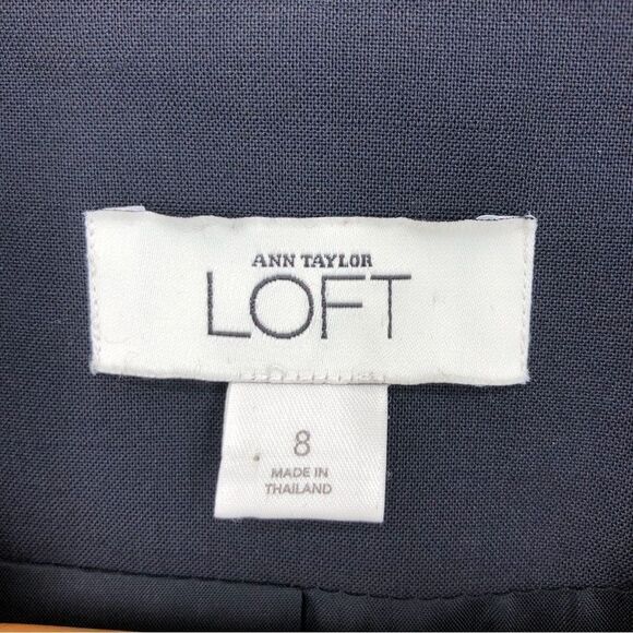 Ann Taylor Blazer Womens 8 Navy Blue Single Button - Picture 4 of 10